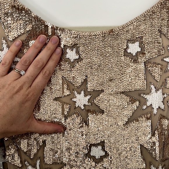 Bhldn Verseau Anthropology Gold Star Sequin Dress - Picture 13 of 13